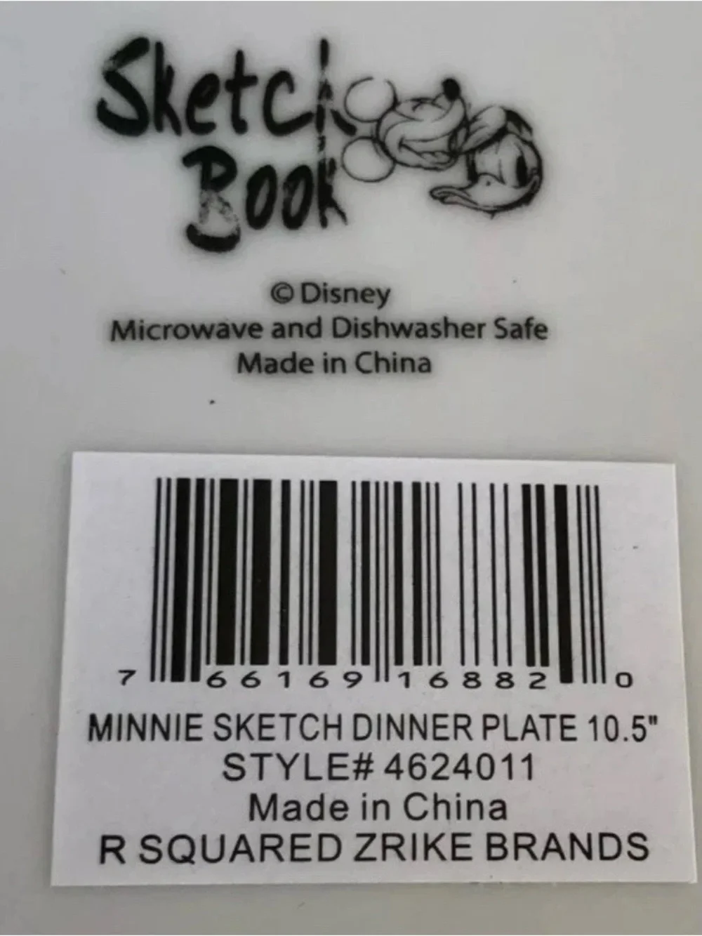 Disney Minnie Mouse Sketchbook Dinner Plate 10.5